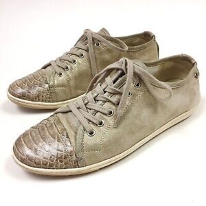 Leather Snake Skin Attilo Giusti Leombruni Beige Sneakers EU 37.5 / US 7